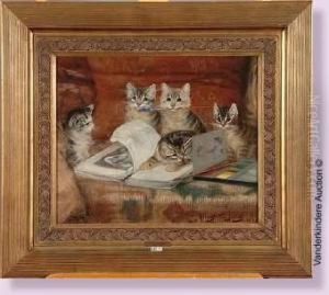 Chatons Jouant Dans L'atelier Du Peintre by Albert Toefaerts