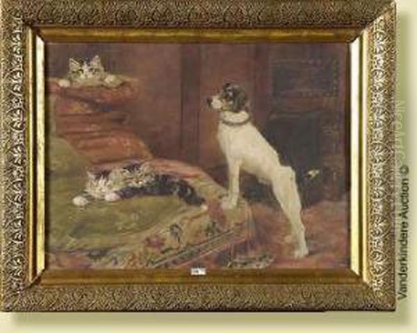 Chien Surveillant Les Jeunes Chatons - view 1