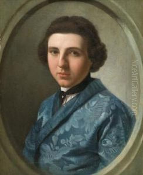 Portrait De Gentilhomme A La Veste Bleu, Dans Un Ovalesimule - view 1