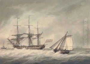 A crowded cutter running out to meet the new arrival by Samuel Atkins