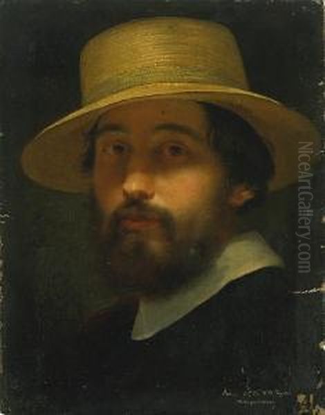 Portrait Of A Man In A Straw Hat - view 1