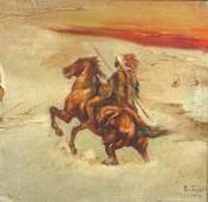 An Indian On Horseback by Eduardo Tojetti