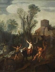 Landliches Bacchanal Mit Tanzendem
Satyr Und Nymphen. by Nicolaes Jacobsz. Tol