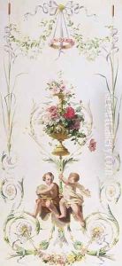 Putti amid swags of flowers and leaves by (circle of) Andien de Clermont