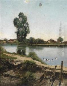 Riverlandscape With Ducks