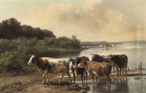 Cows On The Embankment - view 1