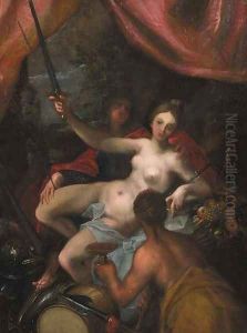 A Personification of Pax holding a sword and a balance by Hans Von Aachen