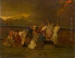 A Study For 'the Ash Rain Of Vesuvius' by Gioacchino Toma