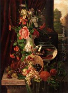 Still Life Of Fruit, Flowers And Gold Fish; Still Life Of Fruit And Flowers