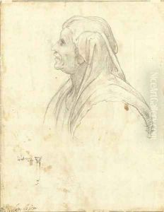 Head of a woman in profile to the left