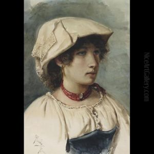 Young Peasant Girl by Casimiro Tomba Aldini