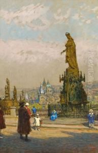 Karlsbrucke In Prag by Heinrich Tomec