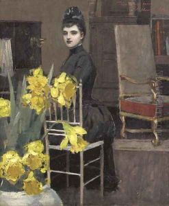 In the Music Room with Daffodils by William Sullivant Vanderbilt Allen