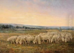 Gregge Al Pascolo by Achille Tominetti