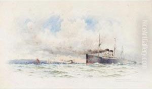 White Star Liner Entering The Mersey; Outward Bound, Fishing Boats Off Folkstone