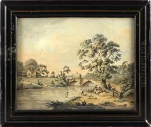 River Landscape by Charles F. Tomkins