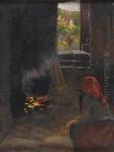 Contadina Al Focolare by Adolfo Tommasi