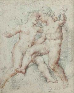 Two putti embracing