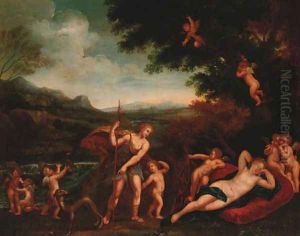 Venus and Adonis 4 by Francesco Albani