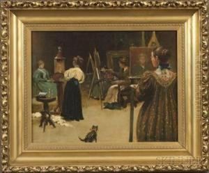 Women In Art Class. by Frank Henry (Hector) Tompkins
