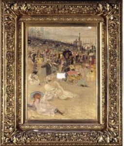 At The Beach by Frank Henry (Hector) Tompkins