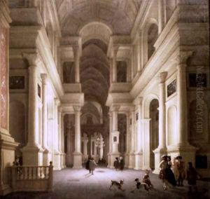 Interior of a Church at Night by De Lorme and Ludolf De Jongh Anthonie