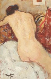 Nud In Iatac by Nicolae Tonitza