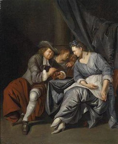 Interior With A Couple At A Table - view 1