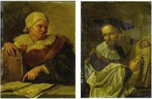 An Elderly Lady Consulting Books An Elderly Lady Consulting Books