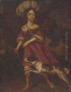 Portrait of a young lady, as Diana the Huntress by Charles d' Agar