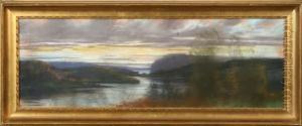 Landskap Med Far, Signerad Och Daterad Edwin Toovey 1861 - view 1