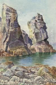 Entrance To Creux Harbour, Sark; And Les Autelets, Sark