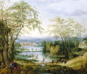 A fete champetre near Groenendaal Abbey - a fragment by Denys Van Alsloot