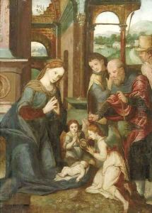 The Adoration of the Shepherds 2 by Pieter Coecke Van Aelst