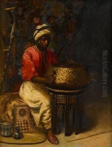Arab Hammering Copper Pot