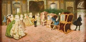 Celebrazione Settecentesca Con Dame E Portantine by Sinibaldo Tordi