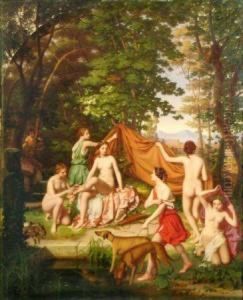 Diana At Her Bath by Benno Friedrich Tormer