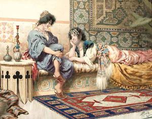 Gossips in the harem by Giuseppe Aureli