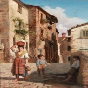 Street Life In Cortona, Italy by Wenzel Ulrik Tornoe