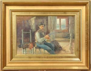 Interior Med Fiskare, Monogramsignerad thumbnail
