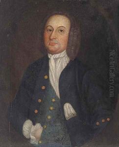 Portrait of a gentleman, small half-length, in a feigned oval by Francis Alleyne