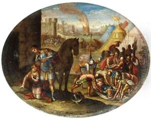 Tancred baptising Clorinda by Flaminio Allegrini