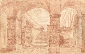 A view of the church of San Martino ai Monte, Rome, from the confession by Jean-Robert Ango