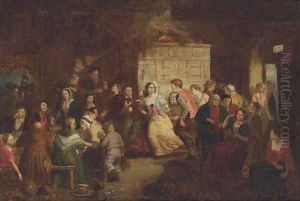A Harvest Home in a Scottish farmhouse by Sir William Allan