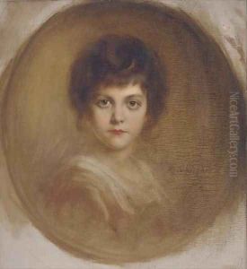 Portrait of a young girl by Rene Avigdor