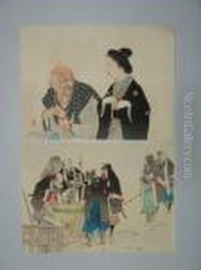 Scenes De Femmes Et Des 47 Ronin by Mizuno Toshikata