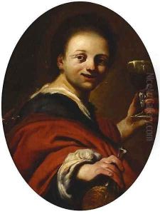 A young man drinking Chianti by Antonio Amorosi