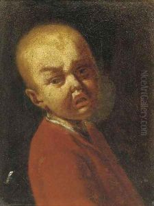 A portrait of a boy crying by Antonio Amorosi