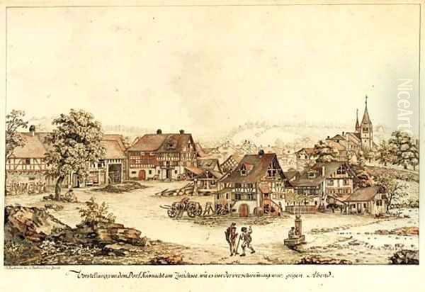 An extensive view of the falls of the Rhine at Schaffhausen - view 1