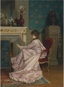 Au Coin De Feu by Toulmouche Auguste